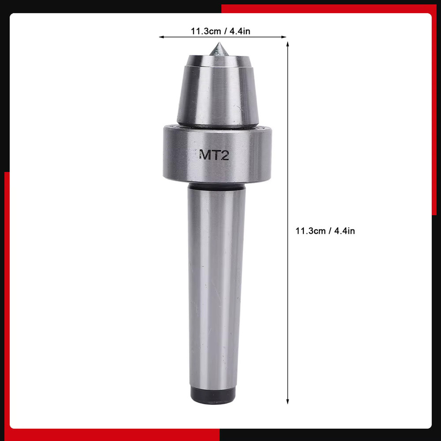 KKMOON MT2 Live Reitstock Center Cup und Point Tip aus Edelstahl für Holz- und Metallbearbeitung in Silber - Bild 3