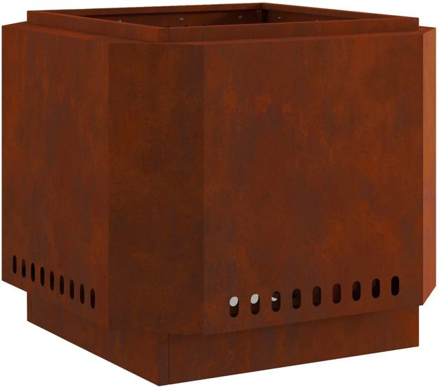 vidaXL Rauchfreier Feuerkorb aus Stahl in Braun mit Doppelwand-Luftzufuhr und Sekundärverbrennung, B/T/H: 58 x 58 x 51 cm - Bild 1