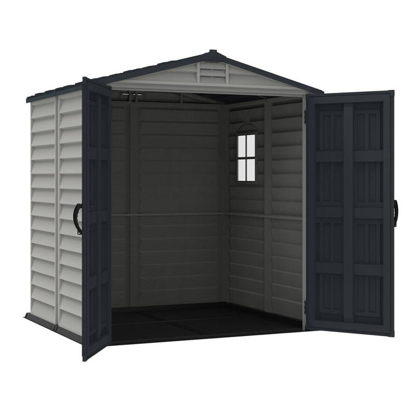 Duramax Kunststoff Gartenhaus Grau mit Drehtüren und Fußbodenplatte, H x B x T: 213 x 186 x 190 cm - Bild 3