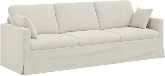 vidaXL Sofa in Creme mit Samtbezug und Metallrahmen, B/T/H: 228 x 78 x 80 cm - Bild 1