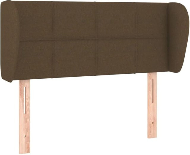 vidaXL Kopfteil mit Ohren in Dunkelbraun aus Stoff, B/T/H: 83 x 23 x 78/88 cm - Bild 1