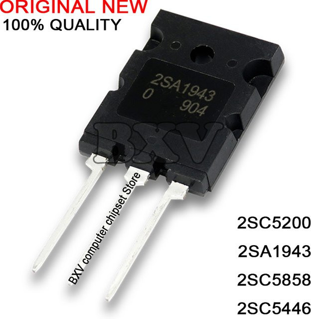 5er Set Transistor BXV Set aus 2SC5200, 2SA1943, 2SC5858 und 2SC5446 in Schwarz, TO-3P Gehäuse - Bild 1