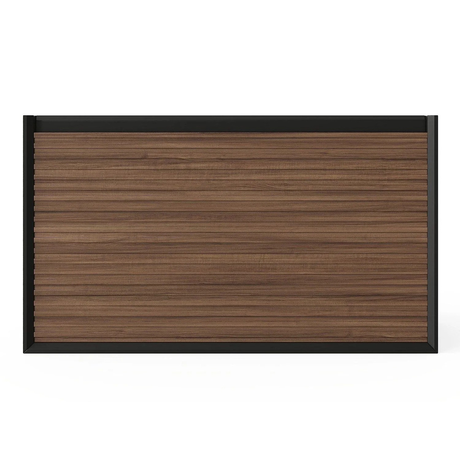 Waschbeckenunterschrank Baniva in Schwarz und Dunkel Naturfarben mit gestreiftem Design, Breite: 80 cm, Höhe: 45 cm, Tiefe: 46 cm - Bild 2