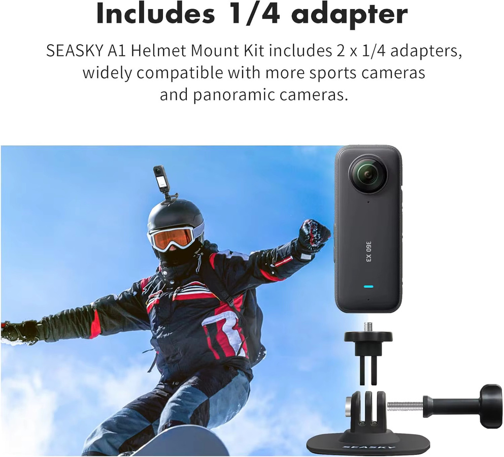SZKOSTON Action-Kamera Halterung in Schwarz für Insta360, GoPro und DJI Osmo Action als flexible Windschutzscheibenhalterung und Motorradhelm-Zubehör - Bild 5