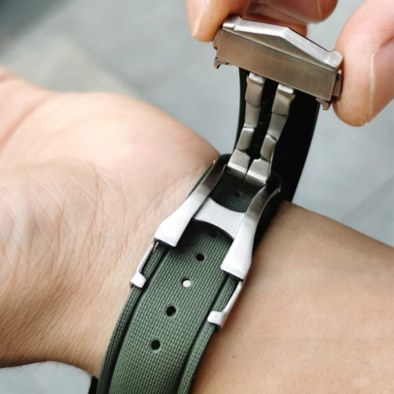 strapfreak Uhrenarmband Fluorkautschuk, Schwarz, Unisex - Bild 2