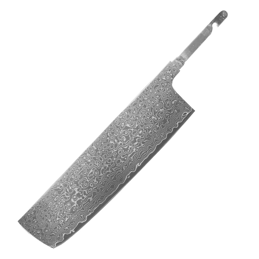 Baovim Nakiri Kochmesser-Rohklinge aus 67 Lagen Damaszener Stahl in Silber - Bild 3