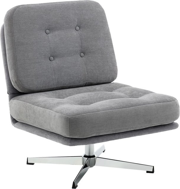 HOMCOM Accent Chair in Hellgrau mit Armlehnen und 360 Grad Drehsitz aus Polyester und Schaumstoff, Tiefe: 87 cm, Breite: 70 cm, Höhe: 84 cm - Bild 1