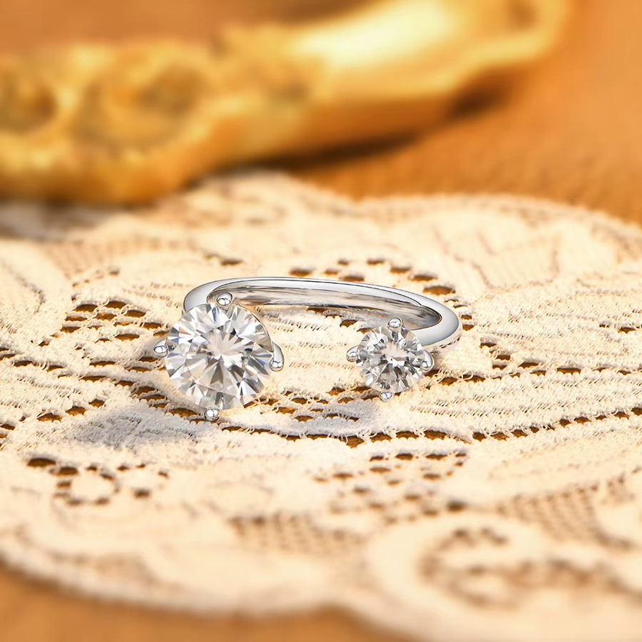 ATTAGEMS Moissanit-Ring, 925 Silber, Damen - Bild 2