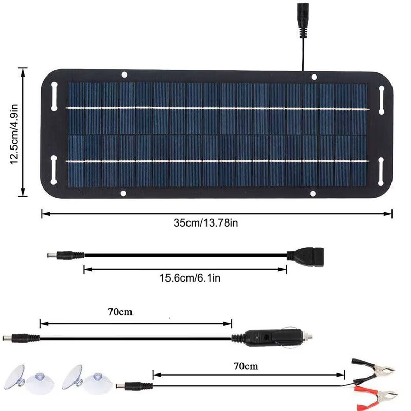 Luxuglow Tragbares 12V Solarpanel-Ladegerät aus polykristallinem Material für Wohnmobile, Transporter und Boote - Bild 6