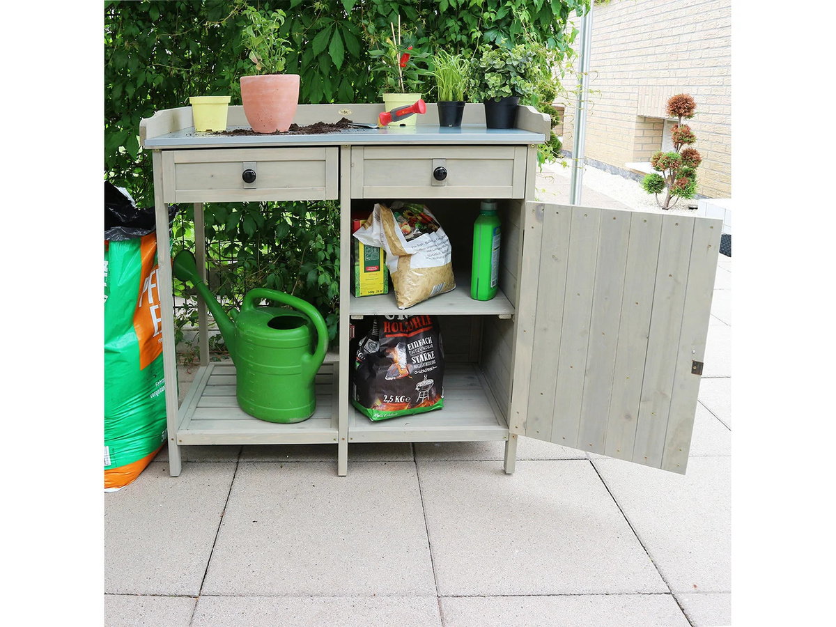 HABAU Pflanztisch Unterschrank in Grau mit B/T/H: 98 x 48 x 95 cm - Bild 2