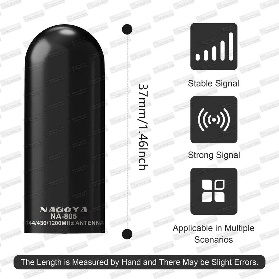 Nagoya NA-805 Mini Kurze Dual Band Antenne mit SMA-Stecker in Schwarz für Walkie Talkie und MD-UV380 Radios - Bild 2