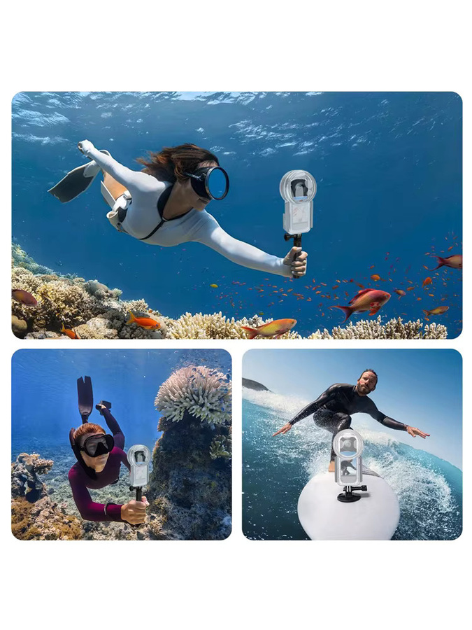 PULUZ Wasserdichtes Tauchgehäuse für Insta360 X5 Panoramakamera, Transparent, 50 m Unterwasser-Schutzhülle - Bild 1
