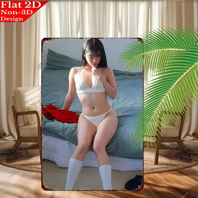 CIFBUY Vintage Metallschild Sexy Woman Aluminiumplakette Retro Wandkunst B: 8,0 cm, H: 30,0 cm, Mehrfarbig - Bild 1
