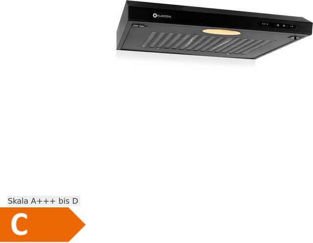 Klarstein Dunstabzugshaube Unterbau UW60BL in Schwarz mit LED-Display und 208 m³/h Luftleistung, Breite: 60 cm - Bild 1