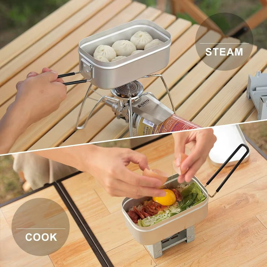 Tarka Aluminium Lunchbox für Outdoor und Camping, Silber, 800 ml oder 1000 ml - Bild 2