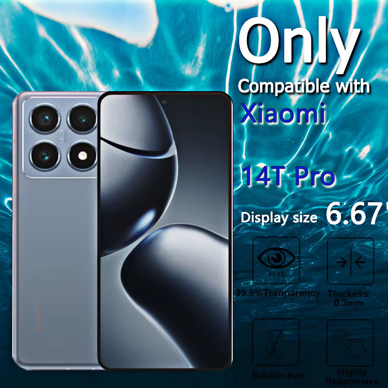 Displayschutzfolien aus gehärtetem Glas für Xiaomi 14T Pro, 6,67 Zoll, transparent, kratzfest und HD-Kristall-Qualität - Bild 3
