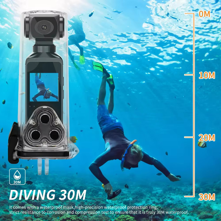 DIXSG Mini Action Camcorder mit 4K 1080P HD-Auflösung, 1,3 Zoll LCD-Bildschirm, 270 Grad drehbarem Display und WLAN, Schwarz, inklusive wasserdichtem Gehäuse - Bild 2