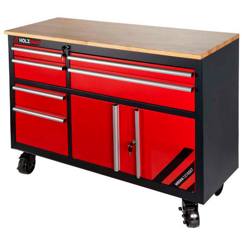 Holzmann Maschinen Werkbank WEWA1216SET in Schwarz inklusive Werkstattwagen mit 6 Schubladen - Bild 2