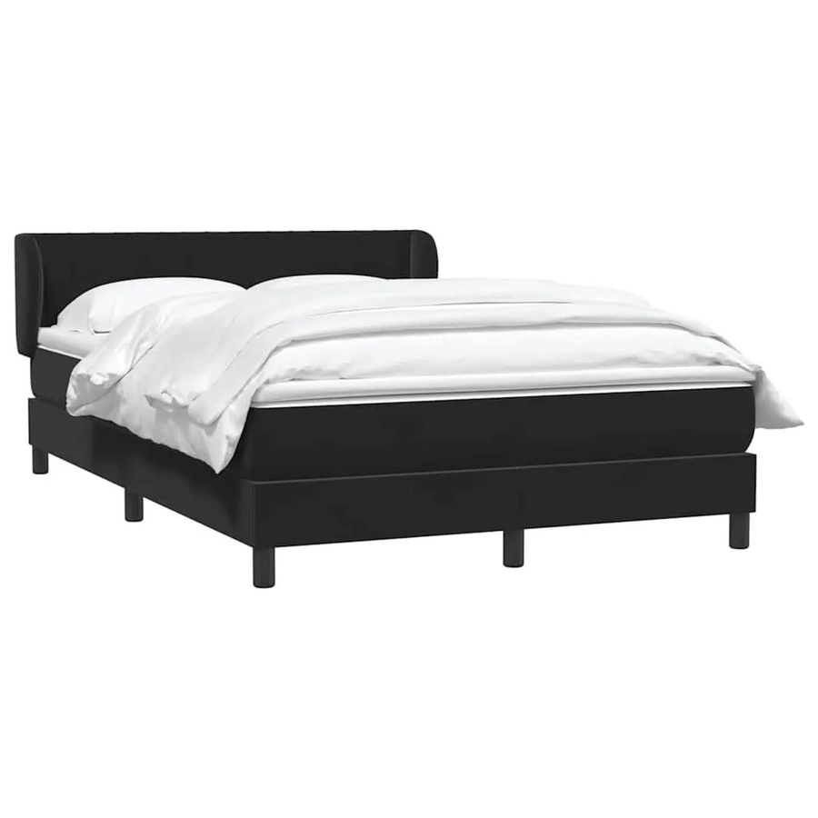 vidaXL Boxspringbett mit Matratze in Schwarz aus Samt, Hybrid-Modell mit Taschenfederkern, B/T/H: 160 x 210 x 78 cm - Bild 2