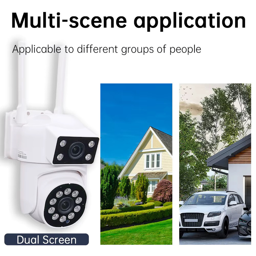 DDBROUGEN 8MP 4K Dual Lens PTZ Wifi Outdoor Überwachungskamera mit Dual Screen, AI Human Detect und Auto Tracking in Weiß - Bild 6