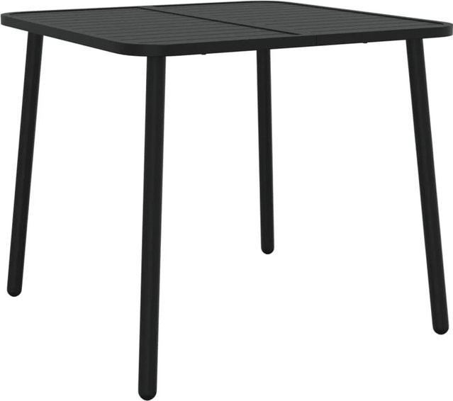 Furnicato Gartentisch aus Stahl in Anthrazit mit modernem Latten-Design, B/T/H: 80 x 80 x 71 cm - Bild 1