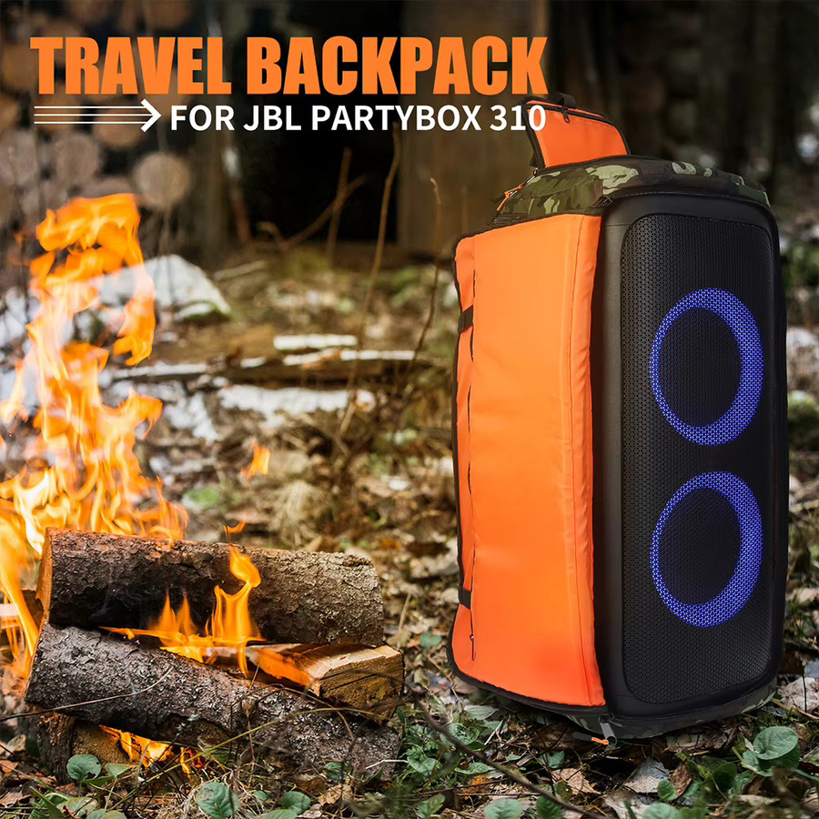 Wasserdichte Reisetasche als Rucksack für JBL PartyBox 310 Bluetooth-Lautsprecher in Camouflage - Bild 1