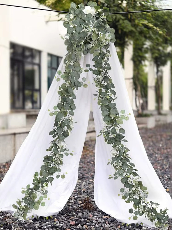 TTCY Künstliche Blattgirlande in Grün als Dekoration für Hochzeit, Garten und Zuhause - Bild 4