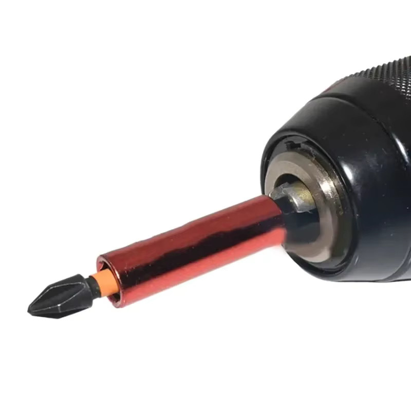 LIQU Magnetischer 1/4-Zoll Sechskant Bithalter-Verlängerung mit Schnellwechsel-Funktion, Farbe: Rot, Länge: 60 mm - Bild 3