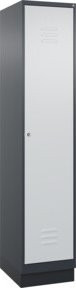 C+P Spind Classic PLUS Garderobenschrank mit Sockel, 1 Abteil, Anthrazit/Grau/Schwarz, H x B x T: 195 x 40 x 50 cm - Bild 1