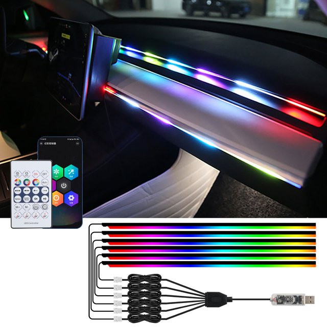 LYMOYO RGB Symphony LED Auto Umgebungsbeleuchtung mit App- und Fernbedienung Steuerung in Multicolour - Bild 1