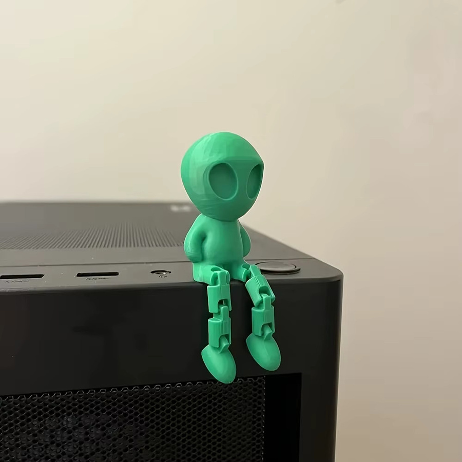 MengMeng Mini-Alien-Ornament aus Kunststoff, grüne Kunstskulptur für die Tischdekoration - Bild 3