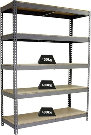 PROREGAL Schwerlastregal Wood Yeti Grau, H x B x T: 200 x 150 x 75 cm