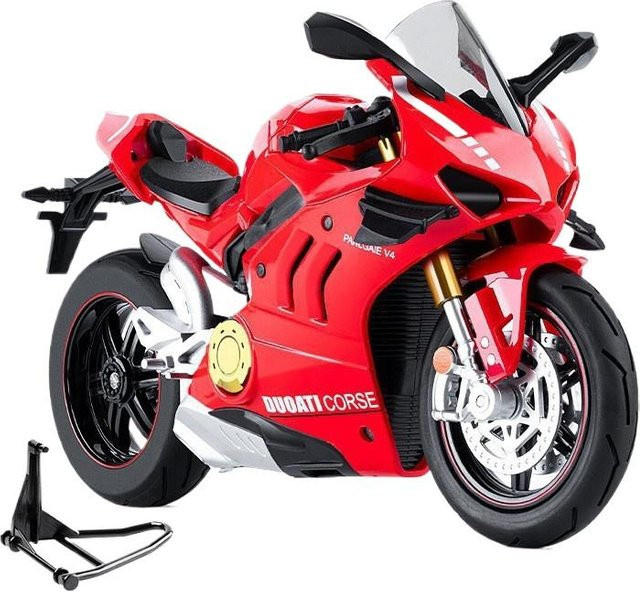 Fourall- Model Cars Ducati Panigale V4S Renn-Crossmotorrad Modell, 1:12, Rot - Bild 1