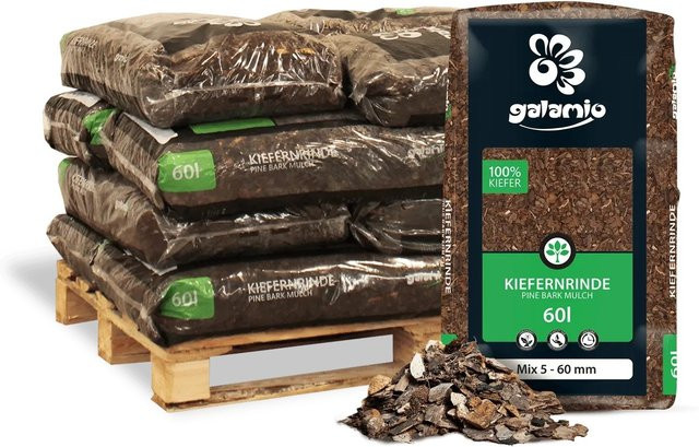 Galamio Rindenmulch Kiefer Mix braun, 720 l (12 x 60 l) - Bild 1
