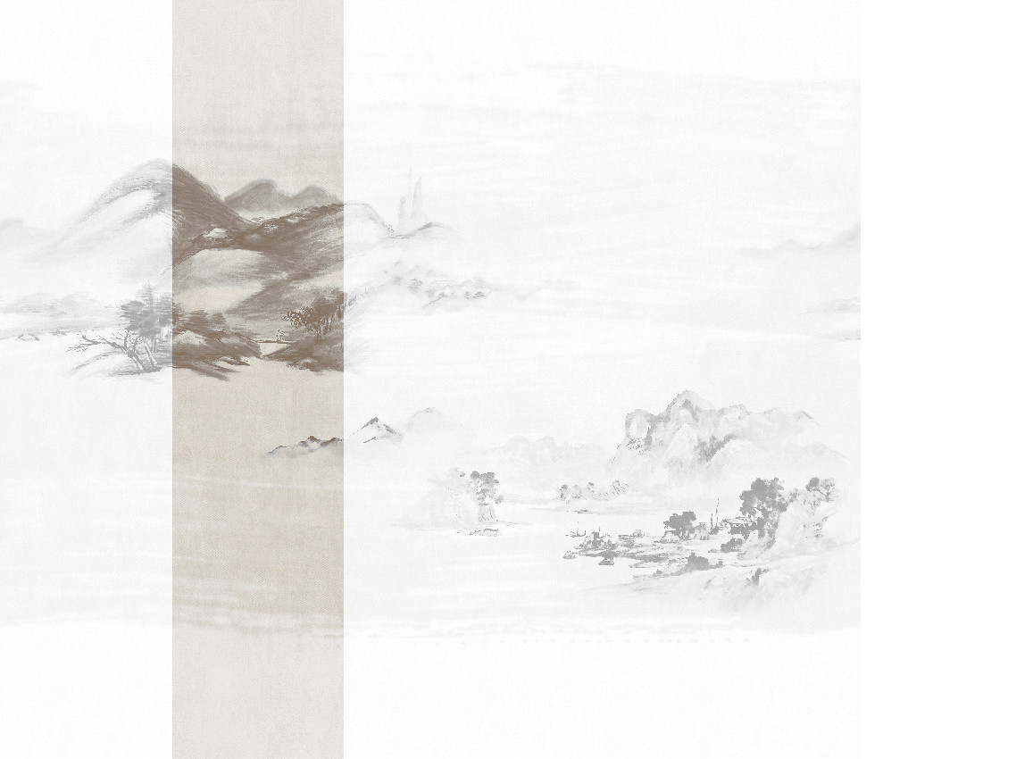 Jannelli & Volpi Mural Kawa Neutral Panel 2 Wandpaneel in Grau mit abstraktem orientalischem Design - Bild 1