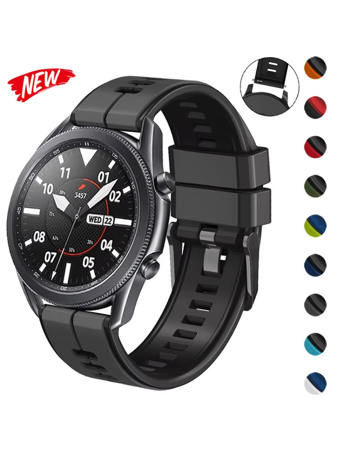 CAOWTAN Uhrenarmband Silikon, 22 mm, Schwarz, Unisex - Bild 5