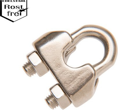 CONACORD Seilklemme aus rostfreiem Edelstahl, Durchmesser: 4 mm, 2 Stück, Silber - Bild 1