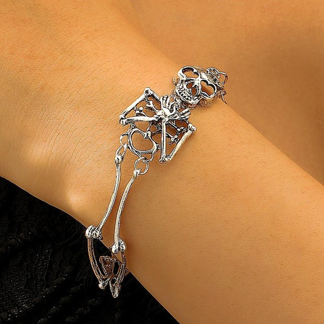 YULIN Armband, Totenkopf Skelett, Zinklegierung, beige, Unisex - Bild 1