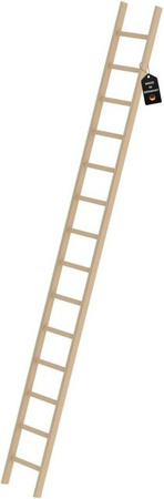 PROREGAL Sprossen-Anlegeleiter aus Holz ohne Traverse mit 14 Sprossen