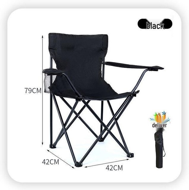 Faltbarer Outdoor-Stuhl mit Armlehnen von Take One in Schwarz für Camping und Garten - Bild 1