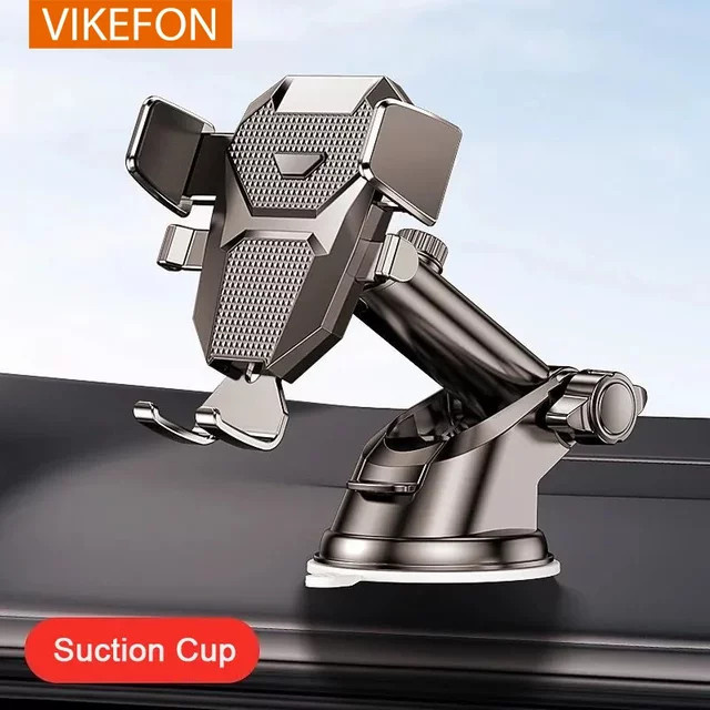 VIKEFON Universal Autotelefonhalter mit 360 Grad Saugnapf für Windschutzscheibe und Armaturenbrett zur Befestigung von Smartphones wie iPhone, Samsung oder Xiaomi - Bild 1