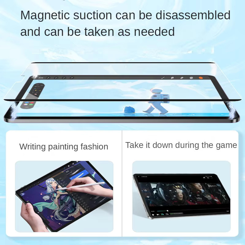 ZNOVAY Magnetischer Papier-Displayschutz für iPad Air 5 2022 und iPad Pro 11, transparent und abnehmbar - Bild 4