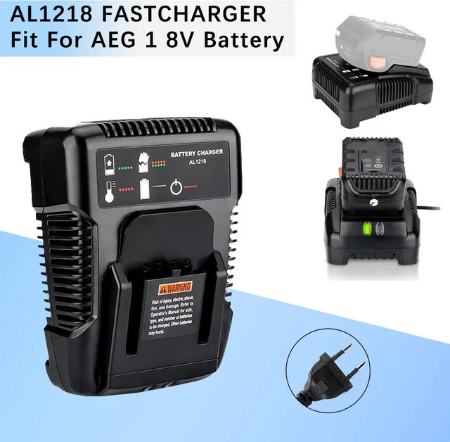 AEG 2A Schnelles Li-Ion Ladegerät für 14,4 V und 18 V Akkus in Schwarz - Bild 1