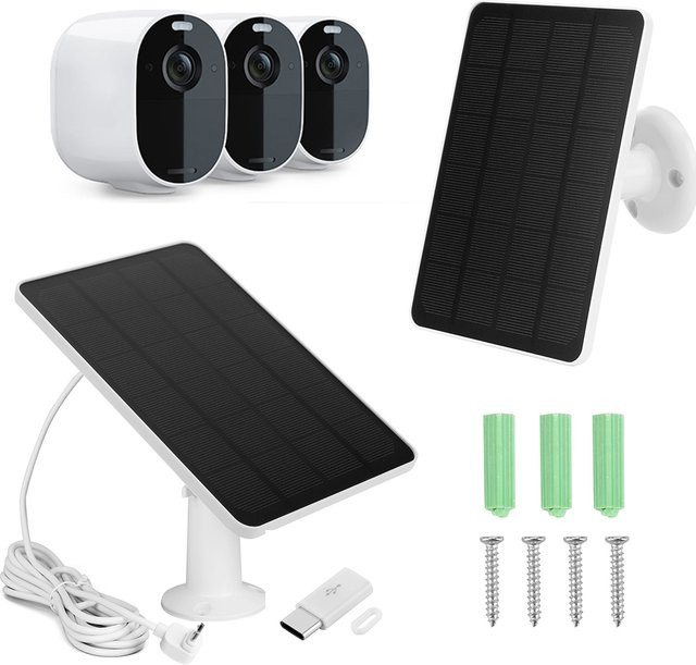 Arlo Solarpanel IP65 Wasserdicht mit 360 Grad verstellbarer Wandhalterung für Arlo Essential Spotlight und XL Spotlight Kameras (4W/6W) - Bild 1