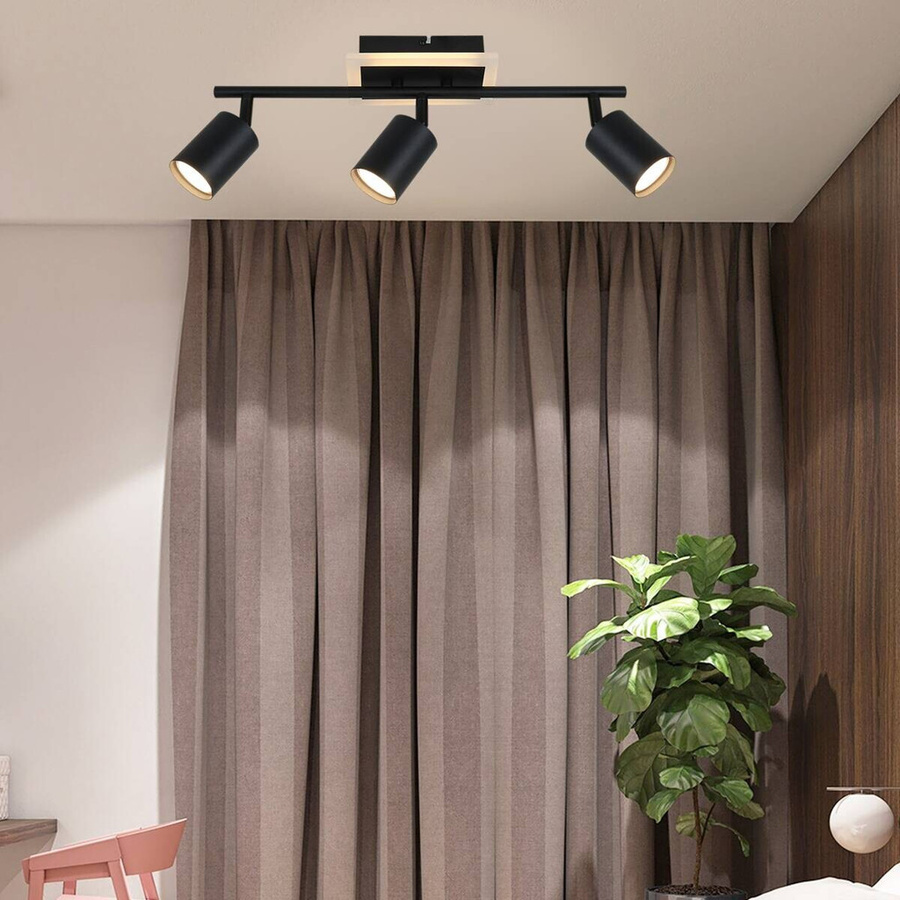 POCOline LED-Spot Akshan 3-flg. in Schwarz aus Metall, B/T/H: 9,5 x 5 x 55 cm - Bild 4