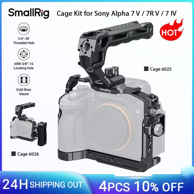 SmallRig A7 V Cage Kit für Sony Alpha 7 V, 7R V und 7 IV in Schwarz mit HDMI-Kabelklemme, Obergriff und Arca-Swiss-Schnellwechselplatte - Bild 1