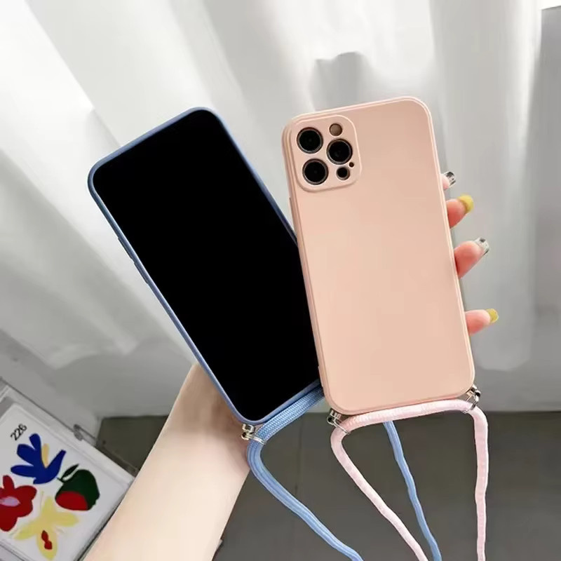 Silikon Handyhülle mit Halskette und Crossbody-Riemen für Google Pixel 8 Pro in White und Multicolour - Bild 3