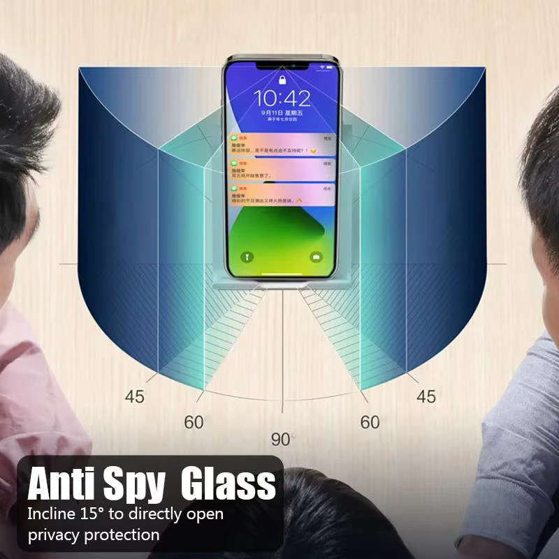 PJPK Anti-Spionage Sichtschutz Displayschutzfolie aus gehärtetem Glas für iPhone 11 XR 12 13 14 15 16 17 Pro Max Plus Air, transparent, 2 oder 4 Stück - Bild 6