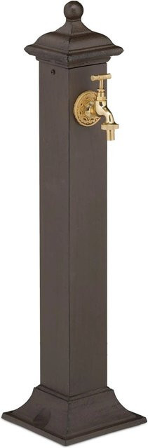 Relaxdays Standbrunnen aus Gusseisen in Braun-Gold im Antik-Design, Höhe: 71 cm, Breite: 17 cm, Tiefe: 21 cm - Bild 1