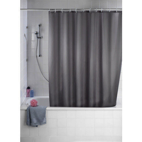 Wenko Anti-Schimmel Duschvorhang aus Polyester in Grau, B/H: 180 x 200 cm - Bild 3